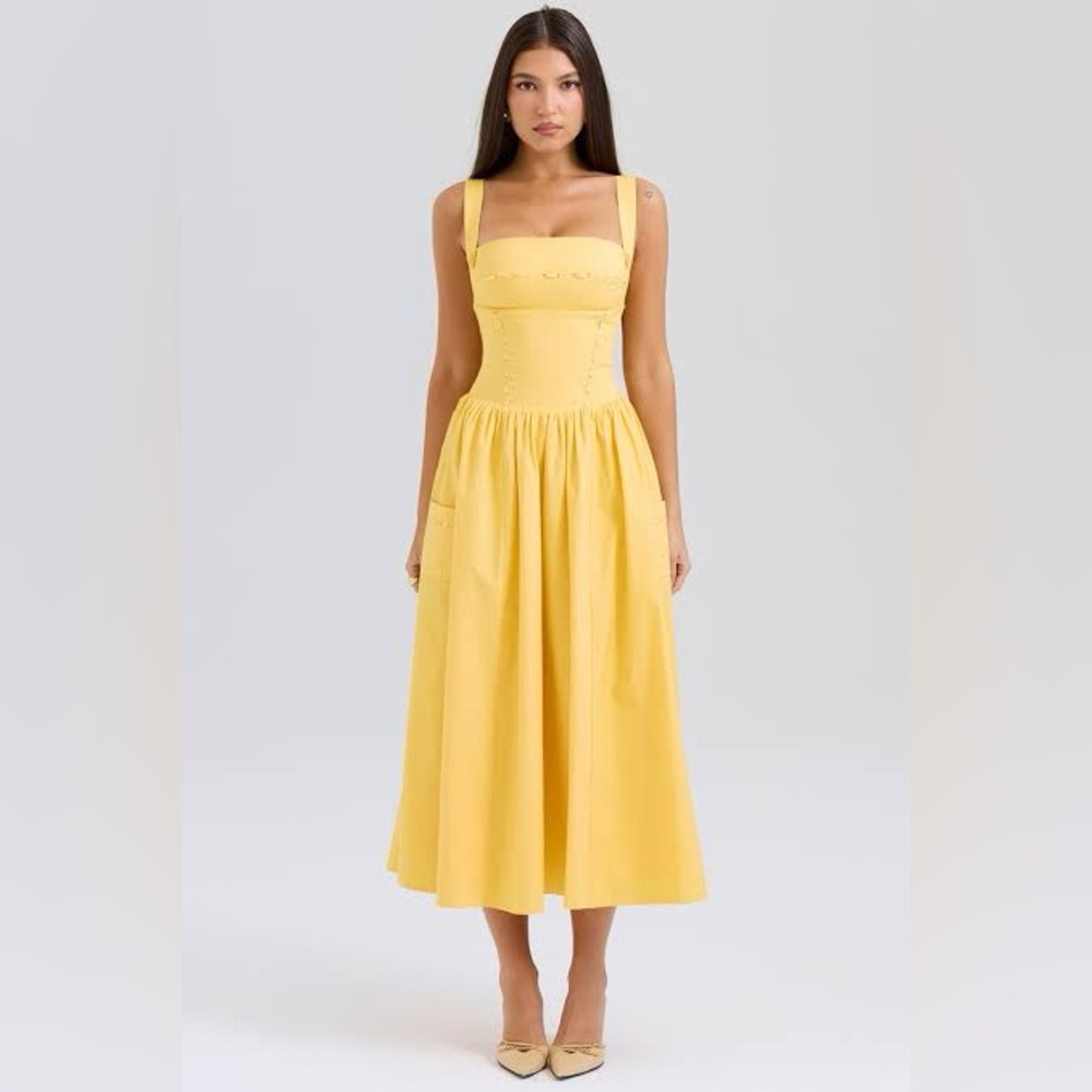 House of cb yellow midi dress